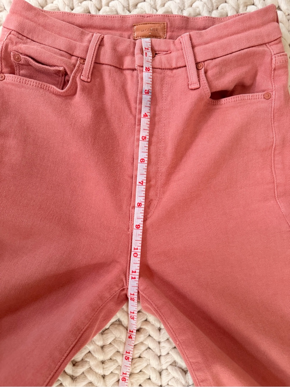 MOTHER The High Waisted Roller Skimp Jeans 26 Second Chance Dusty Rose Wide Leg - Picture 10 of 11